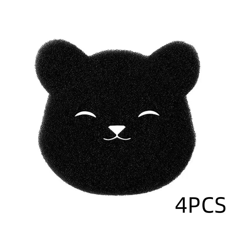 2 /4 Sets Of Household Pet Hair Remover, Machine Washed Bear Sticky Sponge, Reusable, Suitable For Washing Machine, Dryer, Black