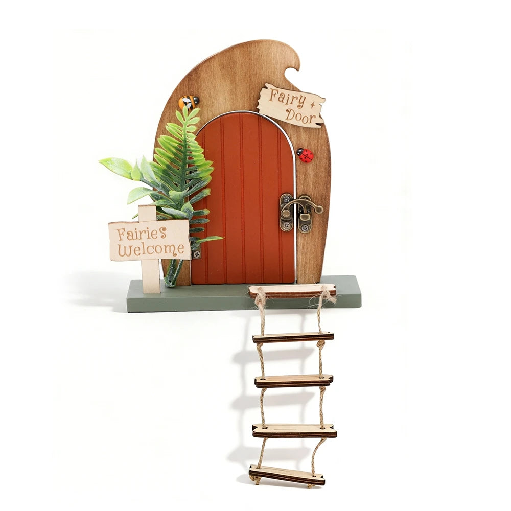 Dollhouse Mini Home Decorations Wood Fairy Elf Door Baby Room Wall Decoration Craft Ornaments Commemorative Tooth Box Baby Gift