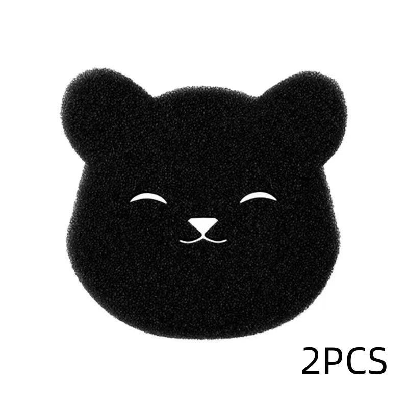 2 /4 Sets Of Household Pet Hair Remover, Machine Washed Bear Sticky Sponge, Reusable, Suitable For Washing Machine, Dryer, Black