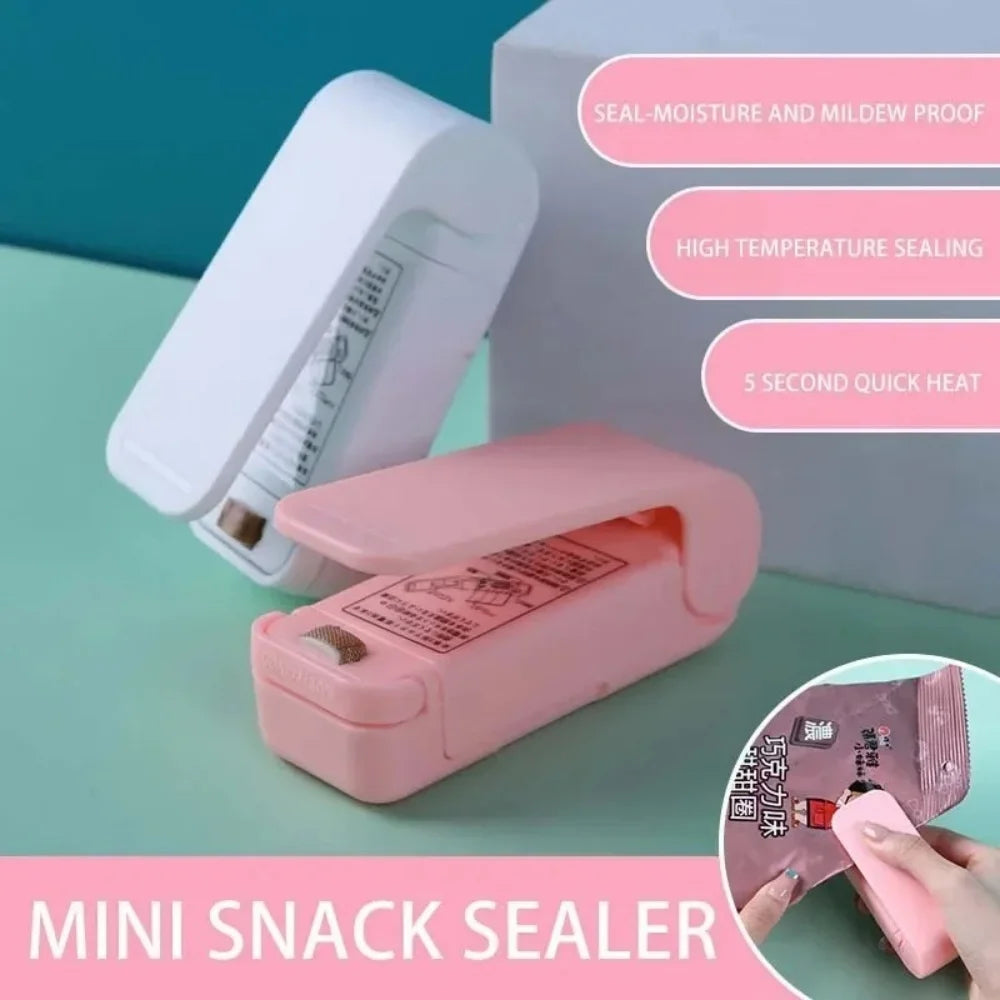 Kitchen Handheld Snack Sealer Snack Bag Clips Plastic Bag Sealer For Freshness Machine Package Sealer Food Bag Closure Packing