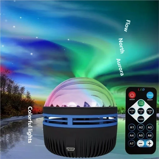 1pc Ocean Wave Projector, 7-Color Light Patterns with Remote Control, USB Powered for Bedroom, Home Theater & Room Decor