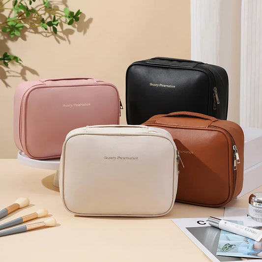 Luxury Large Capacity Women Cosmetic Bag Portable Travel Makeup Organizer Waterproof Toiletry Storage Bag For Trip Vacation