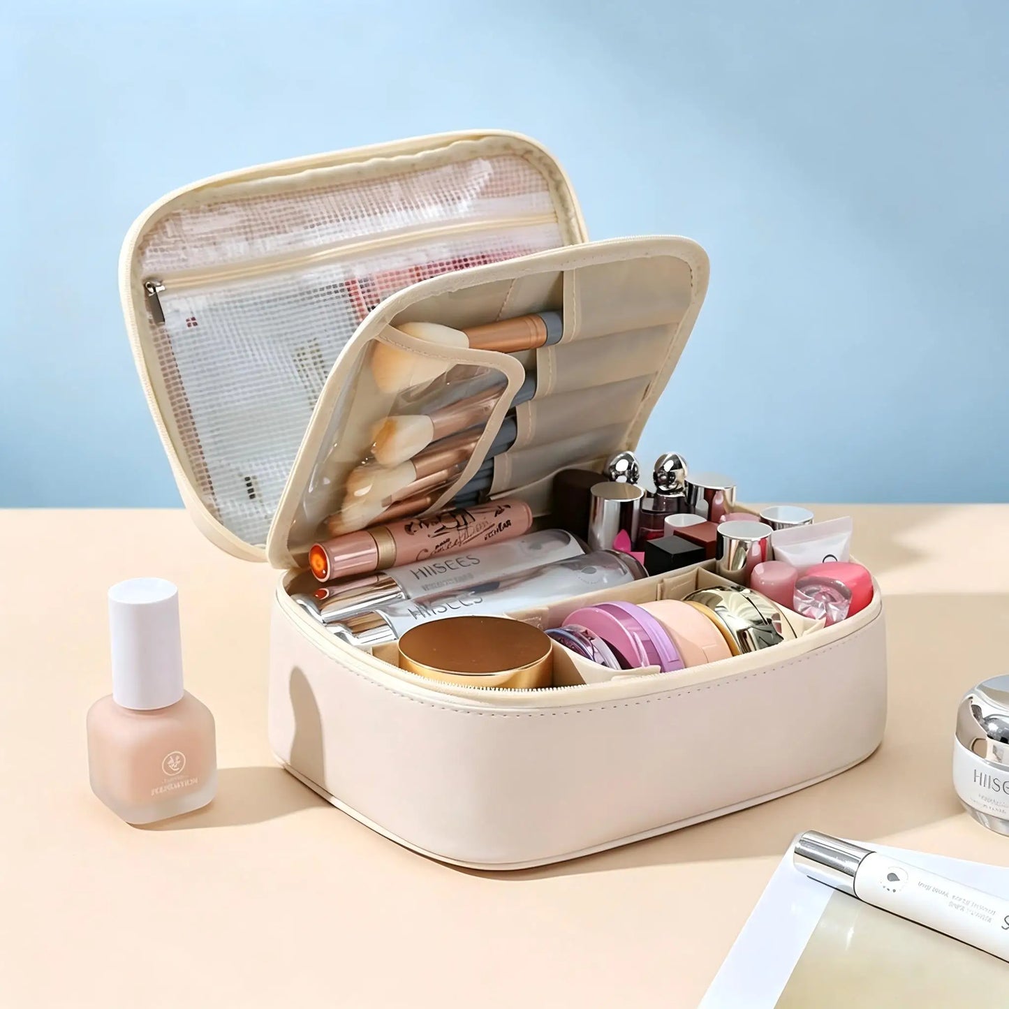 Luxury Large Capacity Women Cosmetic Bag Portable Travel Makeup Organizer Waterproof Toiletry Storage Bag For Trip Vacation