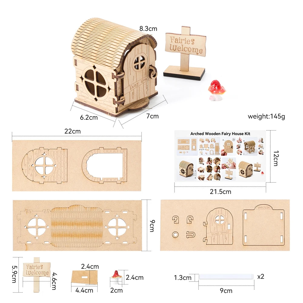 Dollhouse Mini Home Decorations Wood Fairy Elf Door Baby Room Wall Decoration Craft Ornaments Commemorative Tooth Box Baby Gift