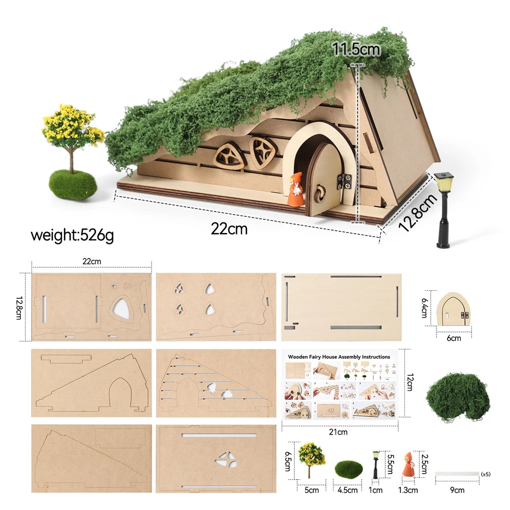 Dollhouse Mini Home Decorations Wood Fairy Elf Door Baby Room Wall Decoration Craft Ornaments Commemorative Tooth Box Baby Gift