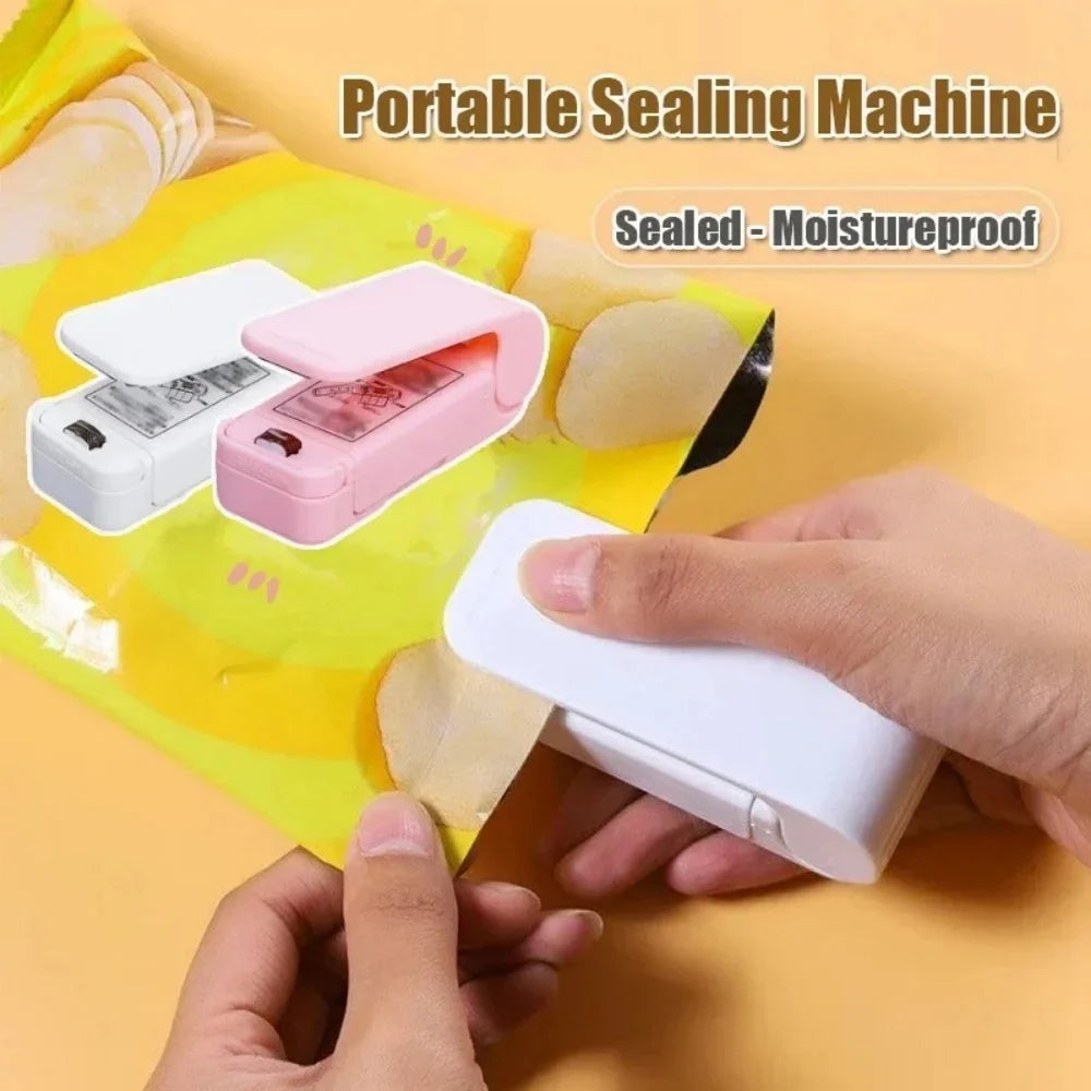 Kitchen Handheld Snack Sealer Snack Bag Clips Plastic Bag Sealer For Freshness Machine Package Sealer Food Bag Closure Packing